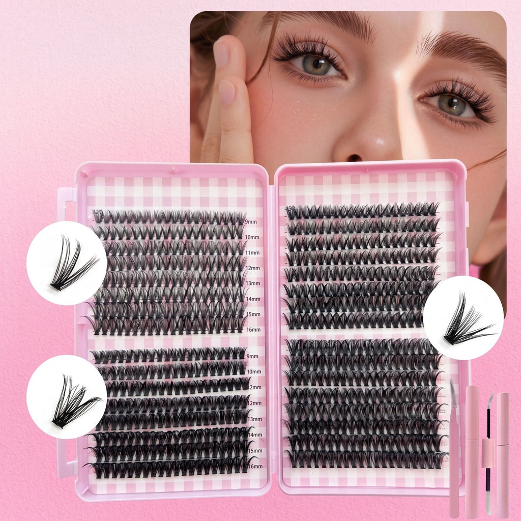 Vortex DIY Lash Clusters Pro™ – 640-Cluster Self-Grafting False Eyelash Book Set | 30D, 40D & 50D Styles