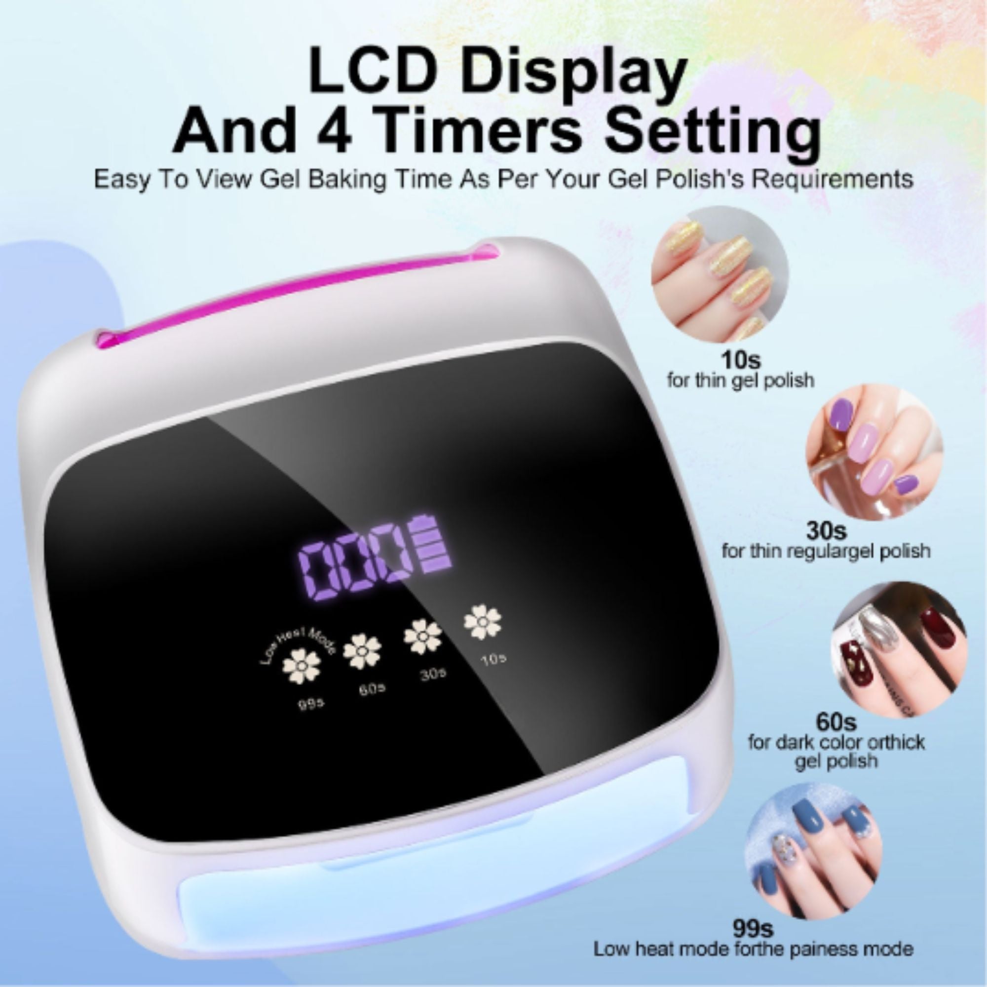 UV Nail Lamp, Professional Cordless UV LED Lamp For Nails 66Pcs Lamp Beads Automatic Sensor Gel Nail Uv Light For Nail Art At Home And In Salons