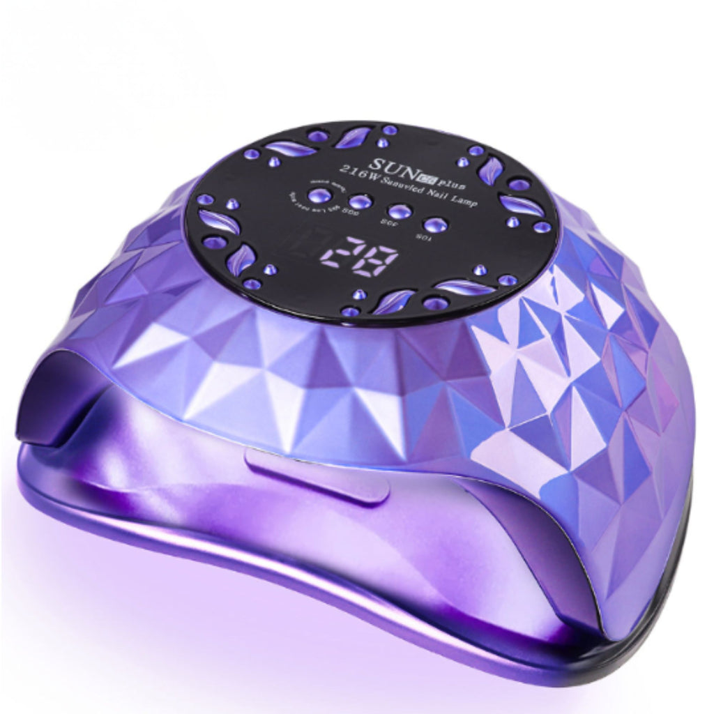 Luxury Diamond-Cut UV LED Nail Lamp - Professional 36-LED Gel Polish Dryer with 4 Timers & Removable Base