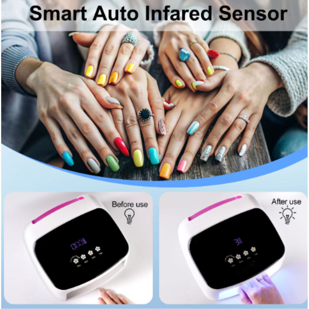 UV Nail Lamp, Professional Cordless UV LED Lamp For Nails 66Pcs Lamp Beads Automatic Sensor Gel Nail Uv Light For Nail Art At Home And In Salons